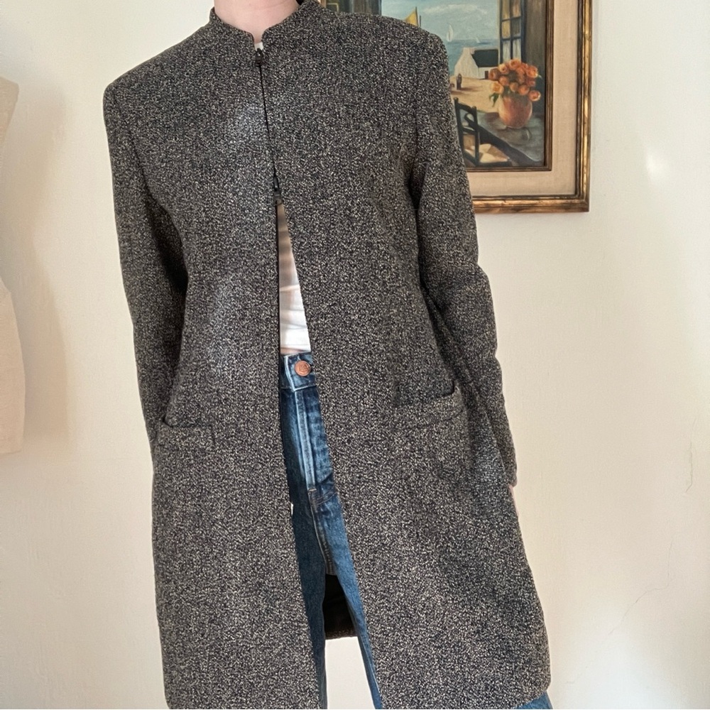 Dana Buchman Black and Gray Tweed Blazer